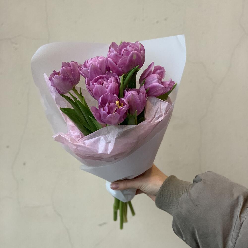 Сиреневые тюльпаны 7 шт / 1321 id Сиреневые тюльпаны 7 шт / 1321 id